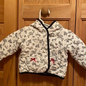 Little me - black & white bunnies hooded cardigan / sweater